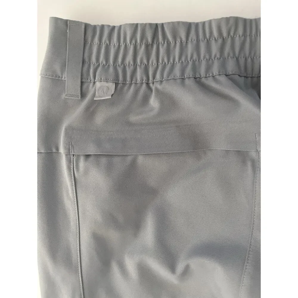 Lululemon Fixed Waist Pants Men 31 Gray Rain Hiking Elastic Waist Cargo Pockets